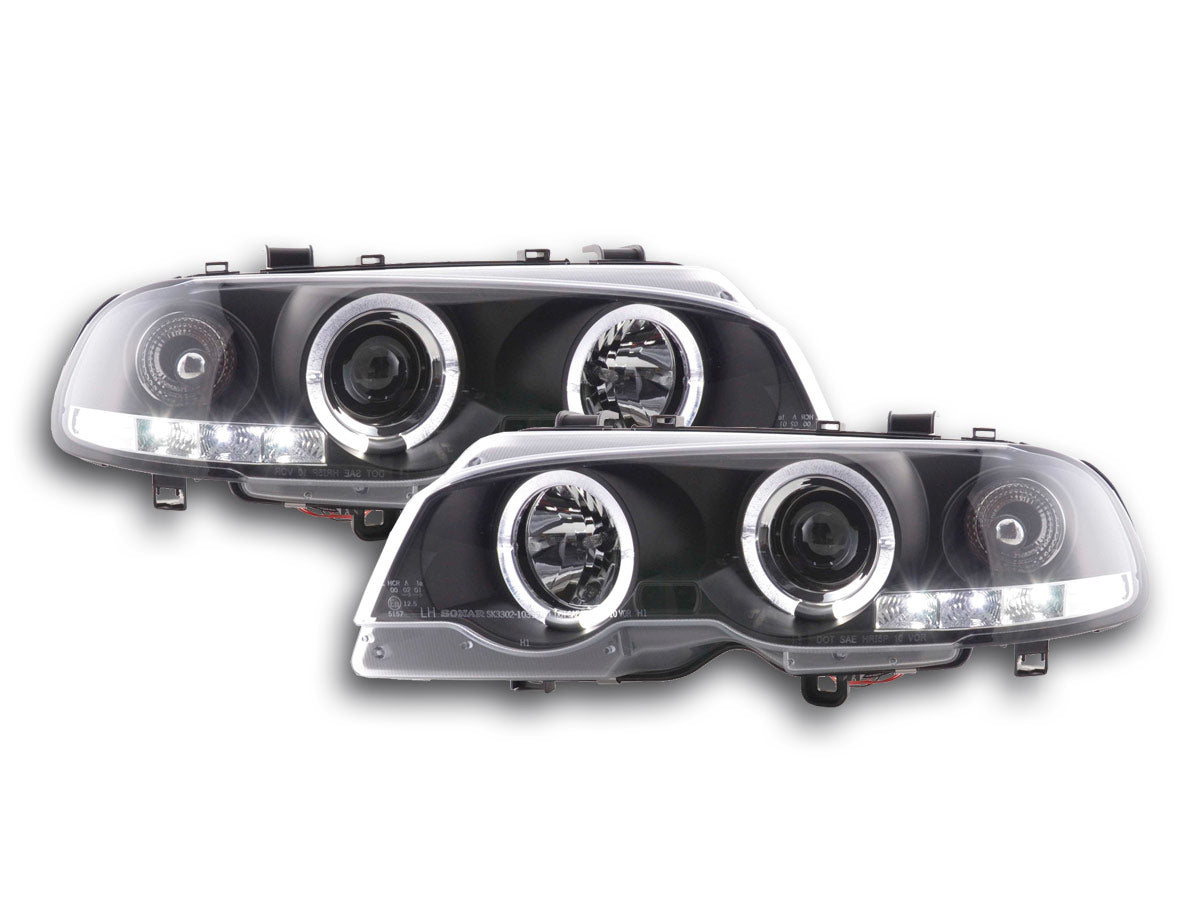 Scheinwerfer Set BMW 3er E46 Coupe/Cabrio 98-02 schwarz Scheinwerfer Set BMW 3er E46 Coupe/Cabrio 98-02 schwarz